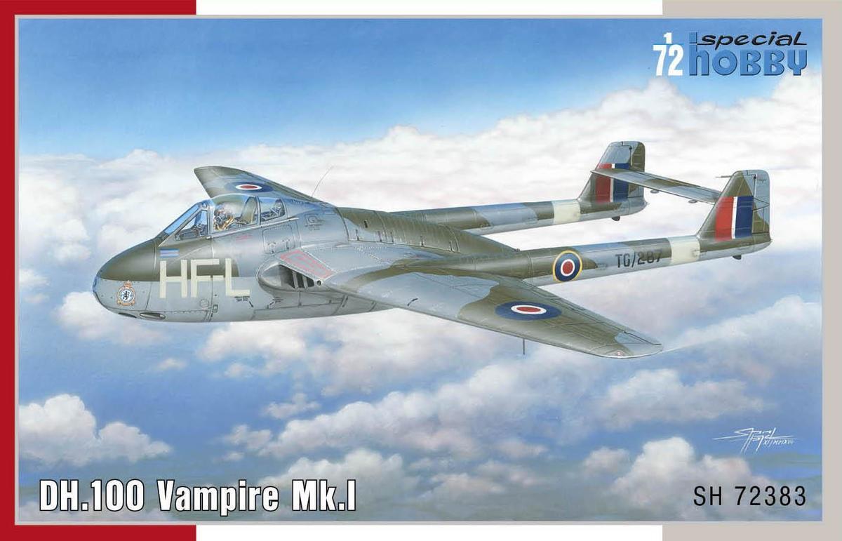 Special Hobby 1/72 DH.100 Vampire Mk.I 'RAF, RAAF and Armée de l'Air' Plastic Model Kit *Aus Decals* SH-72383