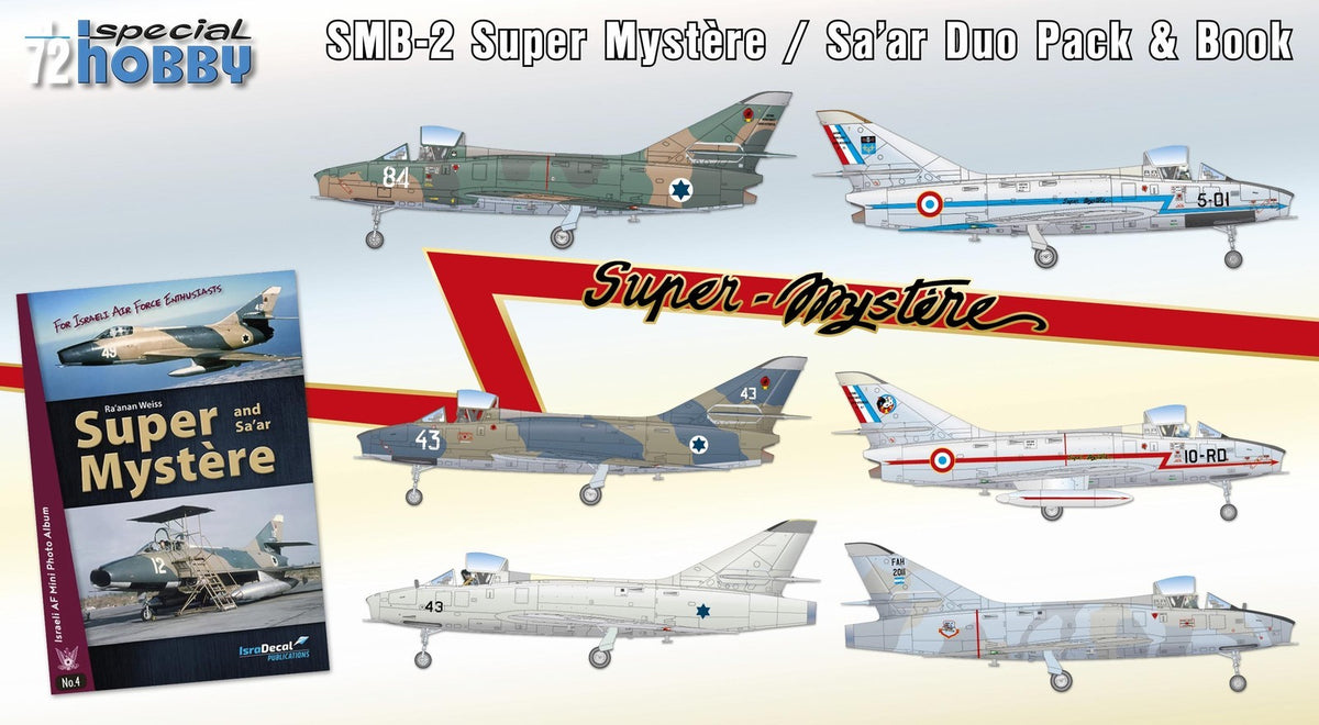 Special Hobby 1/72 SMB-2 Super Mystere Duo Pack & Book Plastic Model Kit SH-72417