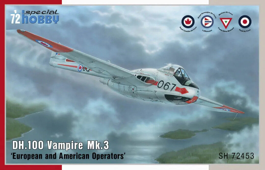 Special Hobby 1/72 DH.100 Vampire Mk.3 'European and American Operators' Plastic Model Kit