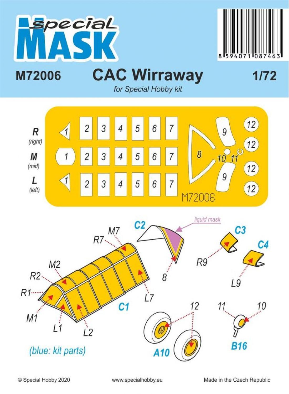 Special Hobby 1/72 CAC Wirraway Mask