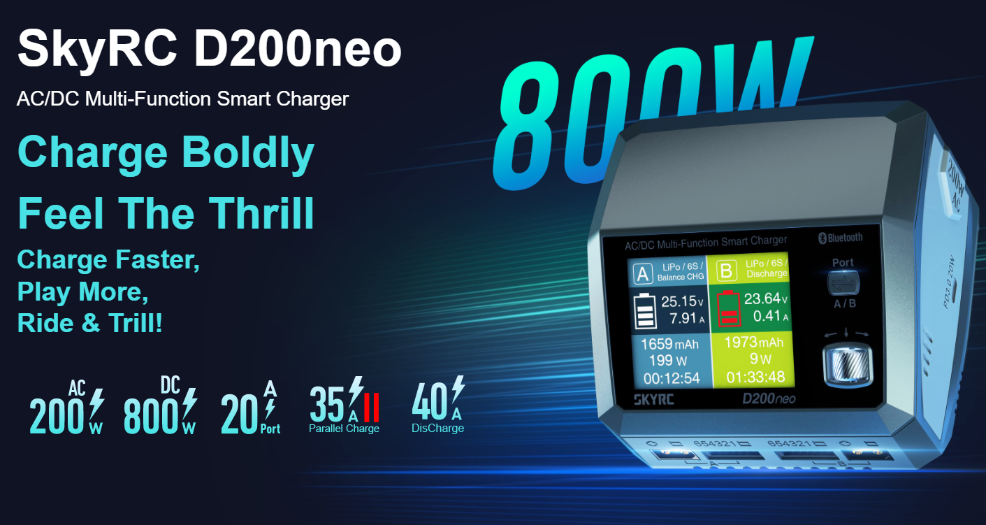 SK-100196 D200 Neo Duo AC/DC charger (AC 200W - DC 2x400W) Sky Rc