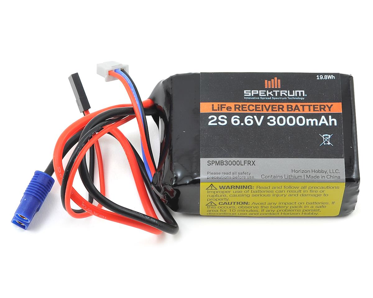 SPMB3000LFRX Spektrum 3000mAh 2S 6.6V LiFe Receiver Battery Spektrum