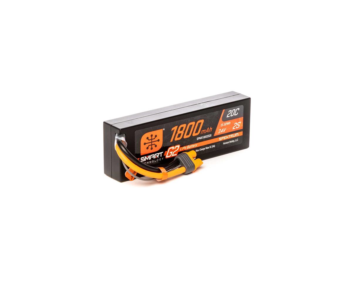 SPMX18002S20 Spektrum 1800mAh 2S 7.4V 20c Smart G2 Hard Case LiPo Battery with IC3 Connector Spektrum