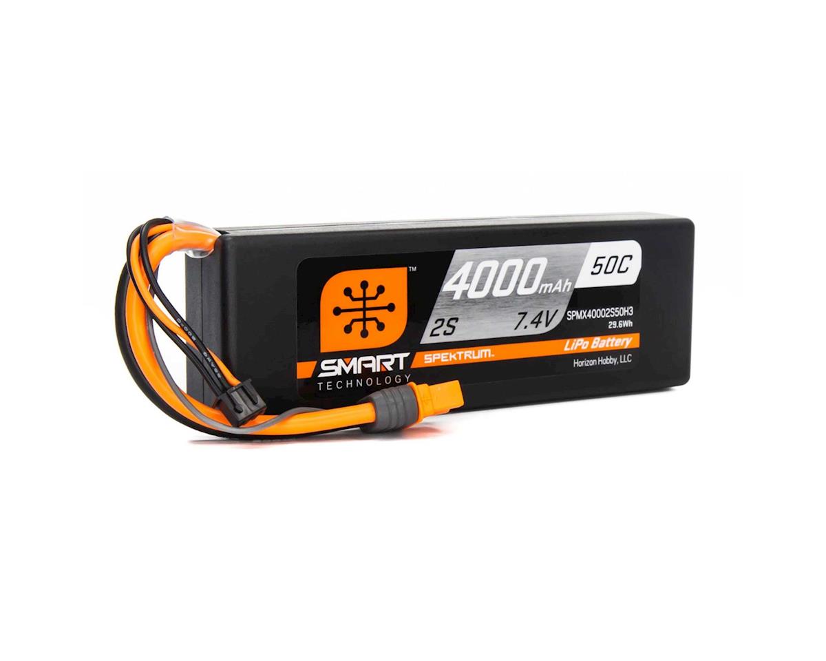 SPMX40002S50H3 Spektrum 4000mah 2S 7.4v 50C Smart Hard Case LiPo Battery IC3 Connector Spektrum