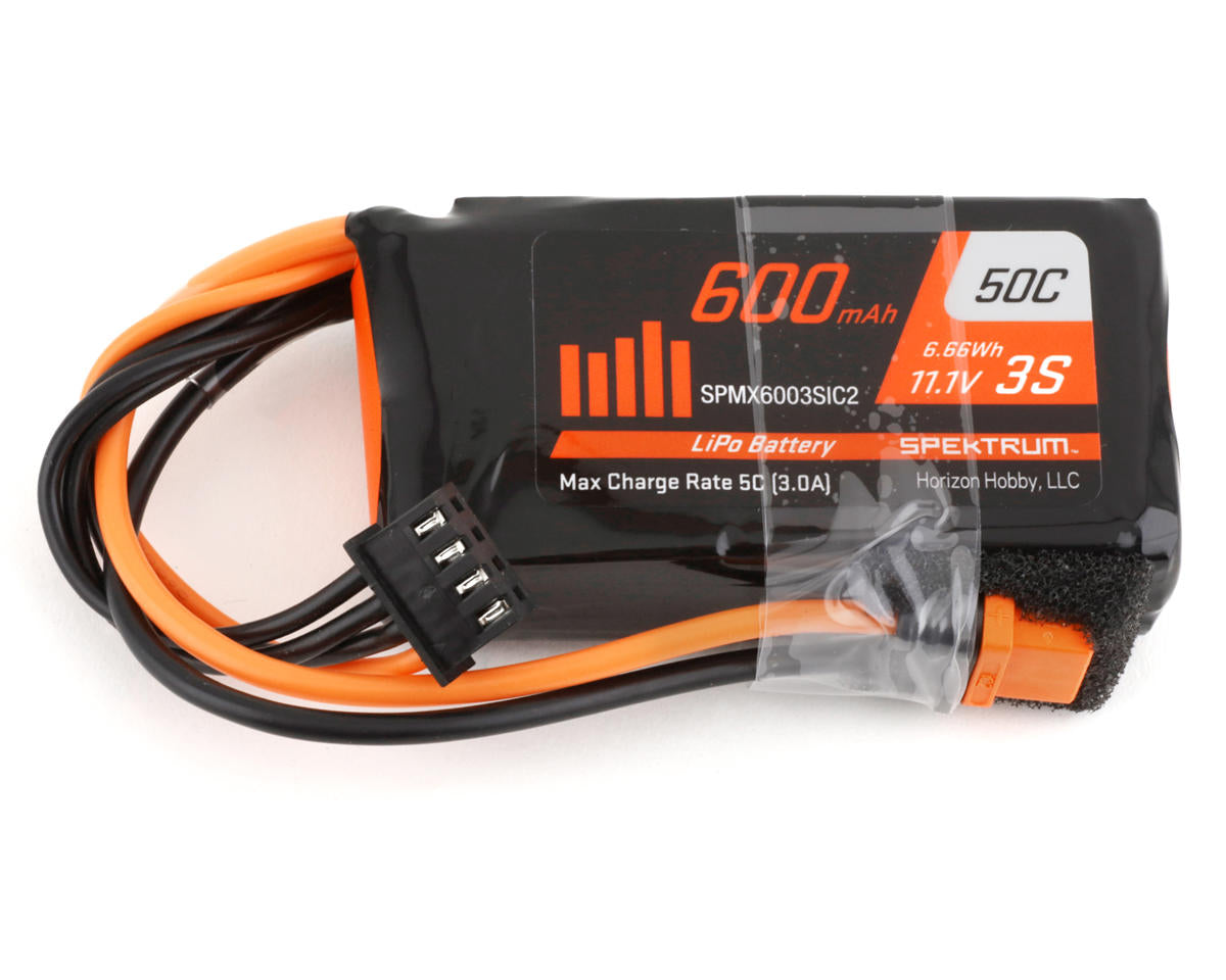 SPMX6003SIC2 Spektrum 600mAh 3S 11.1V 50C LiPo Battery with IC2 Connector Spektrum