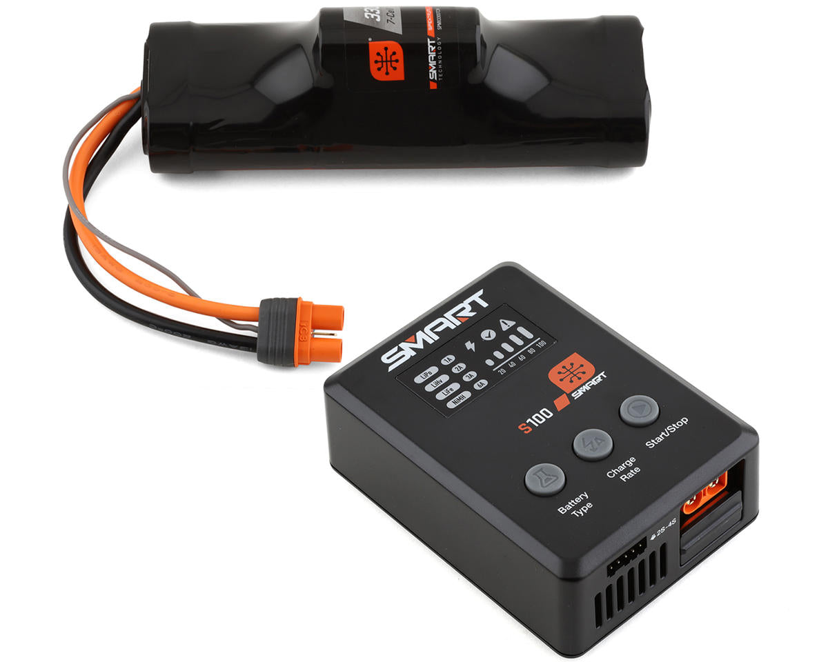SPMXPSS100 Spektrum 3300mAh 8.4v NiMH and S100 Charger Powerstage Charging Combo Spektrum