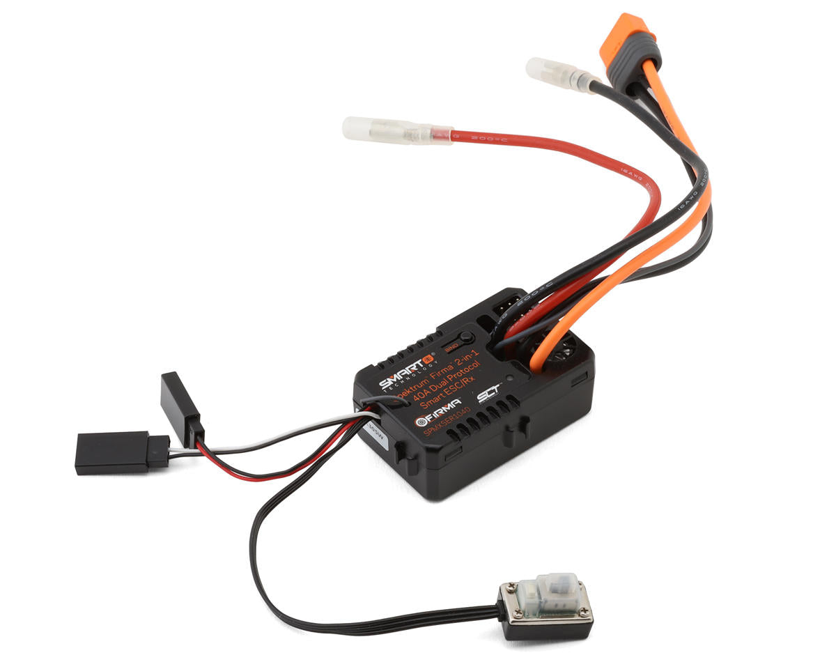 SPMXSER1040 Spektrum Firma 2-in-1 40A Brushed Smart ESC/Dual Protocol RX Spektrum
