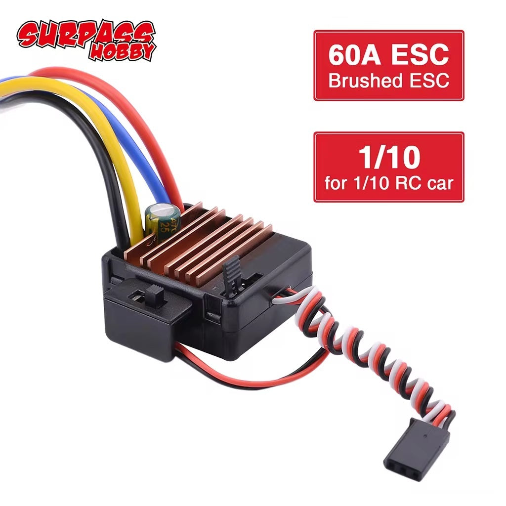 SUR-200001-01 Surpass Hobby 60A Brushed ESC 60A ESC Tamiya Plug Surpass Hobby