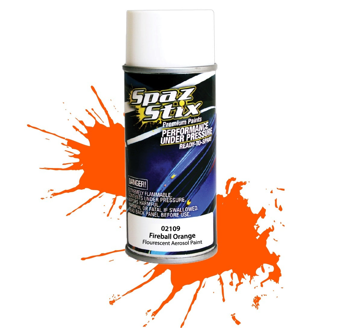 SZX02109 Fireball Orange Fluorescent Aerosol Paint 3.5oz SPAZ STIX
