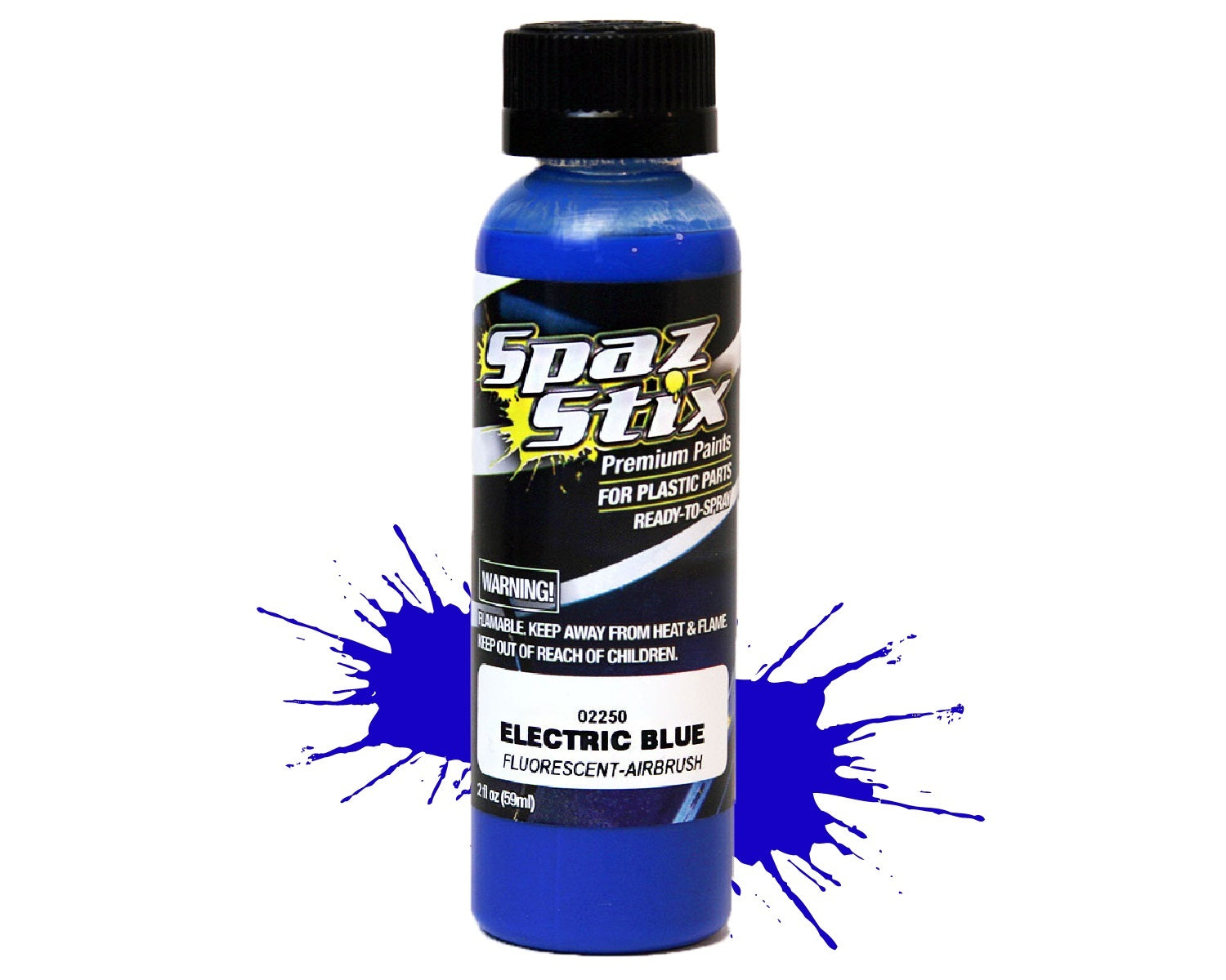 SZX02250 Electric Blue Fluorescent Airbrush Paint 2oz SPAZ STIX