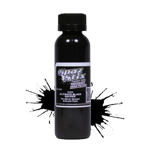 SZX10200 Ultimate Black Backer 2oz For Mirror Chrome Airbrush Paint SPAZ STIX