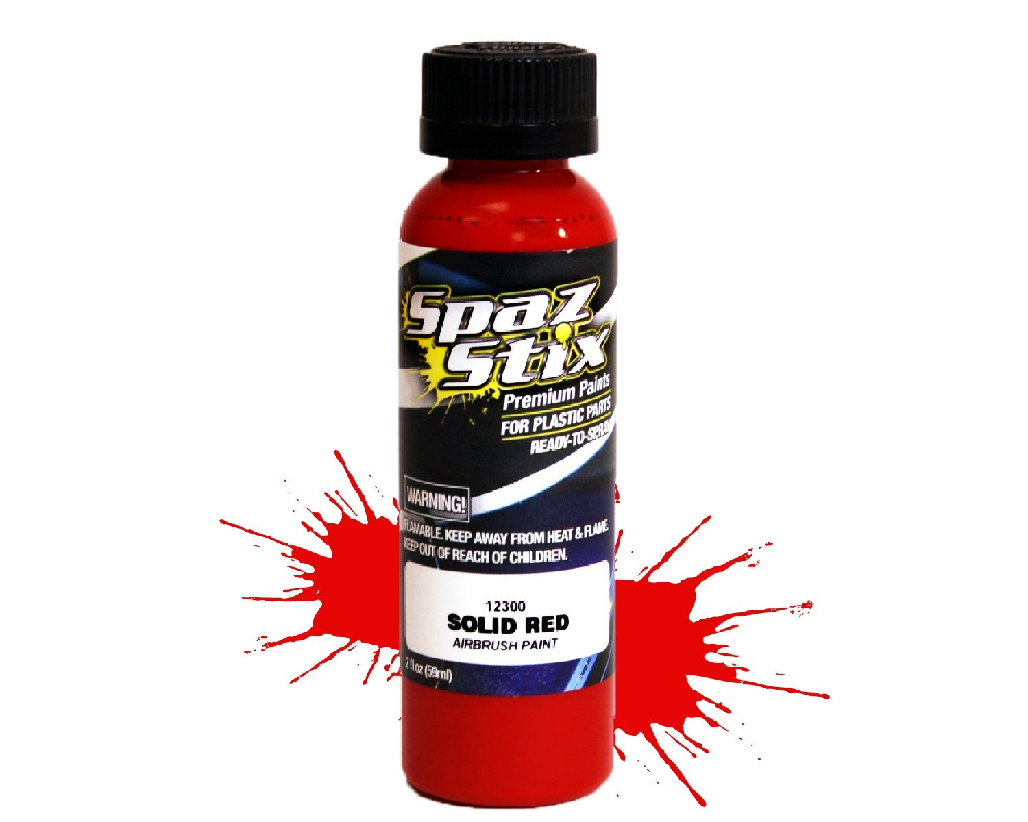 SZX12300 Solid Red Airbrush Paint 2oz SPAZ STIX