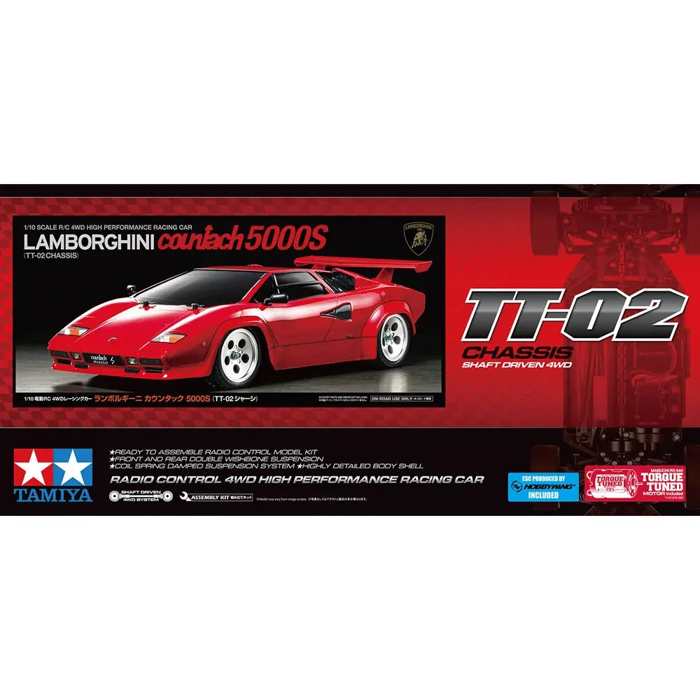 Tamiya 1/10 Lamborghini Countach 5000S (TT-02) 4WD Performance RC Car