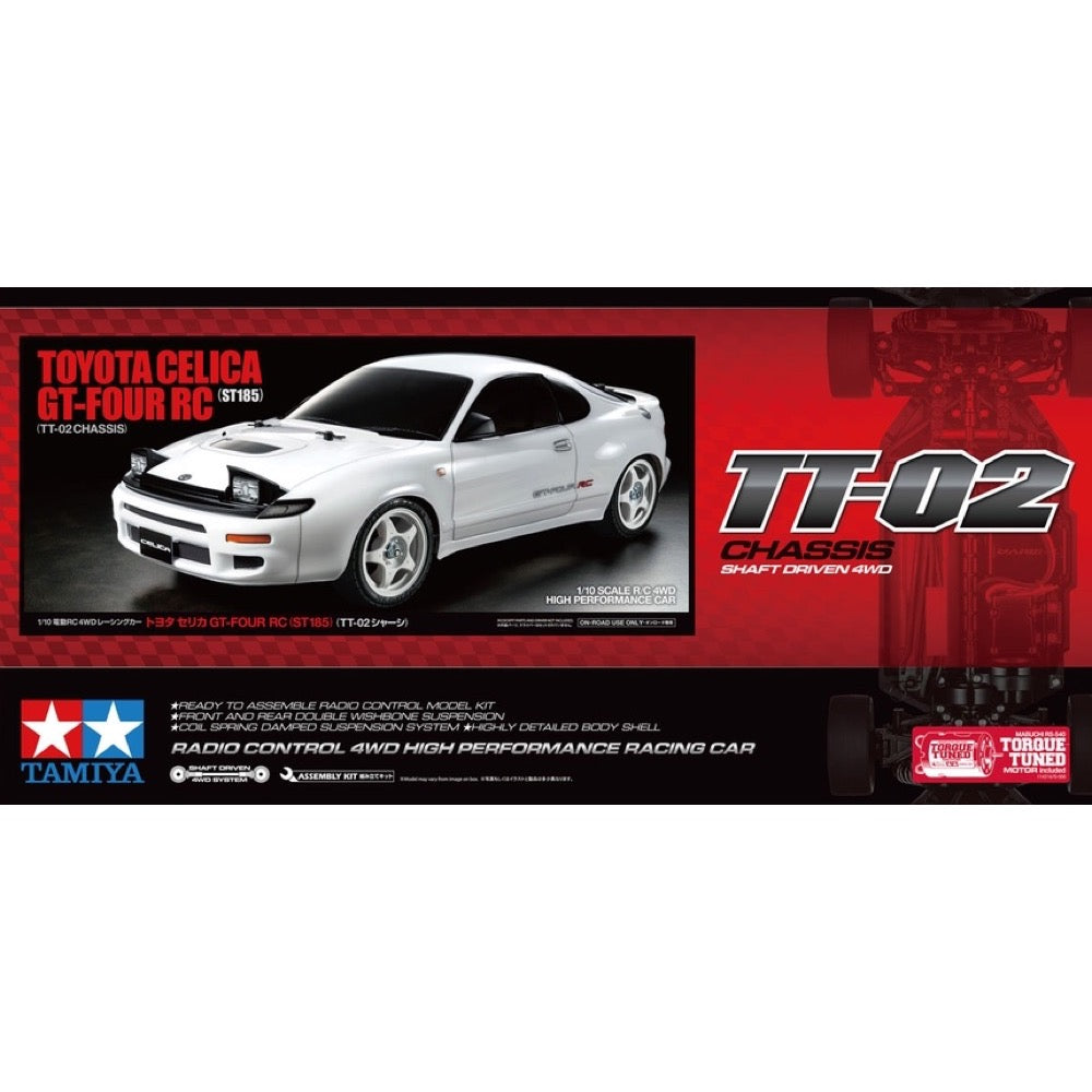 Tamiya Toyota Celica GT-Four RC (ST185) WHI Painted Body TT-02 Kit 47500 Tamiya