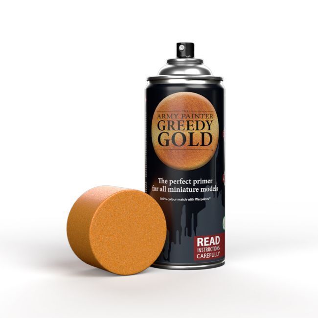 The Army Painter Colour Primer: Greedy Gold - 400ml Spray Paint TAPCP3028