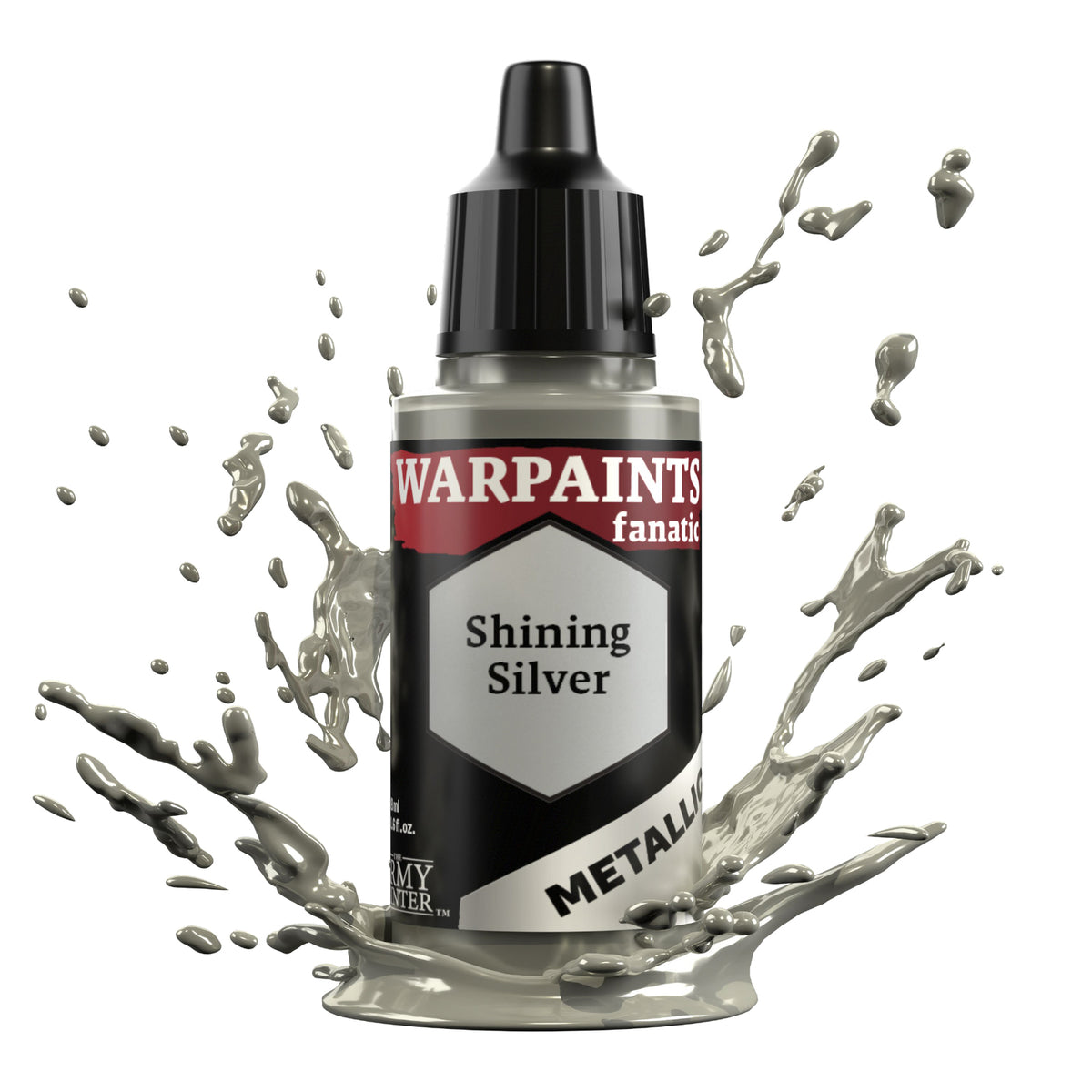 The Army Painter Warpaints Fanatic Metallic: Shining Silver - 18ml Acrylic Paint TAPWP3191