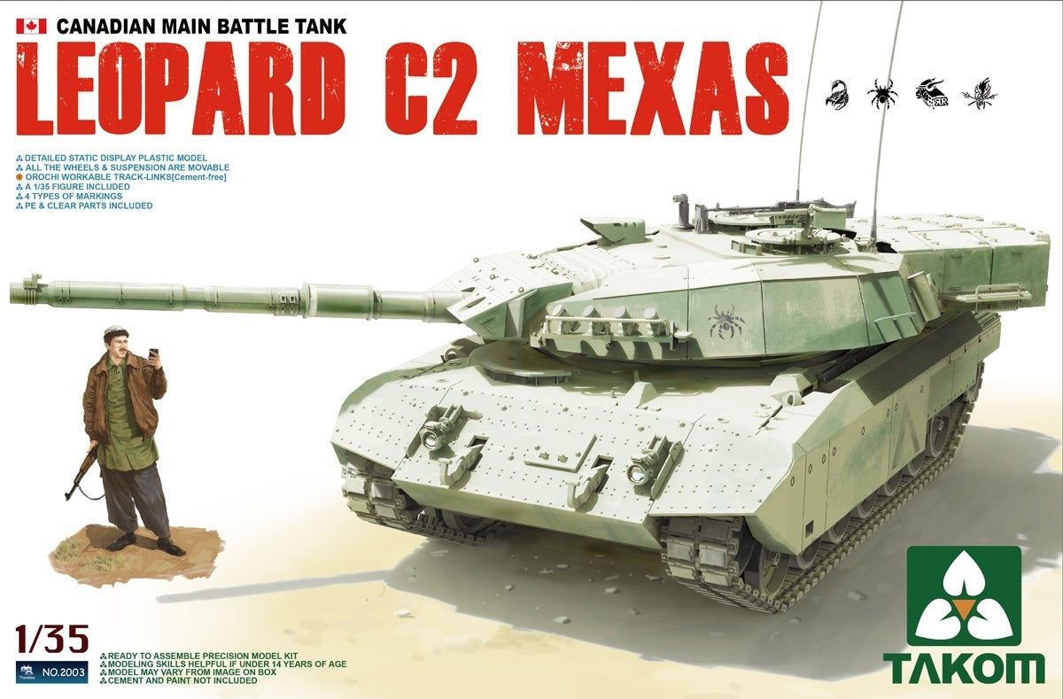 Takom 1/35 Canadian MBT Leopard C2 MEXAS (Proto Version) Plastic Model Kit