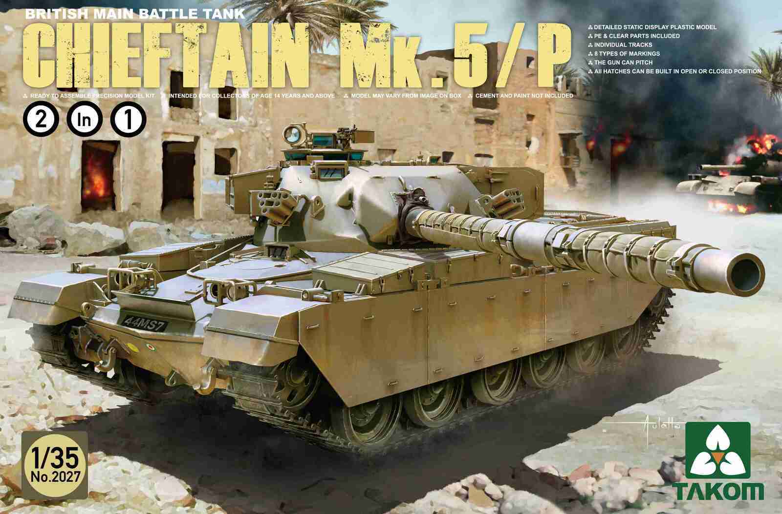 TK2027 Takom 1/35 British Main Battle Tank Chieftain Mk.5/P 2 in 1 Plastic Model Kit Takom