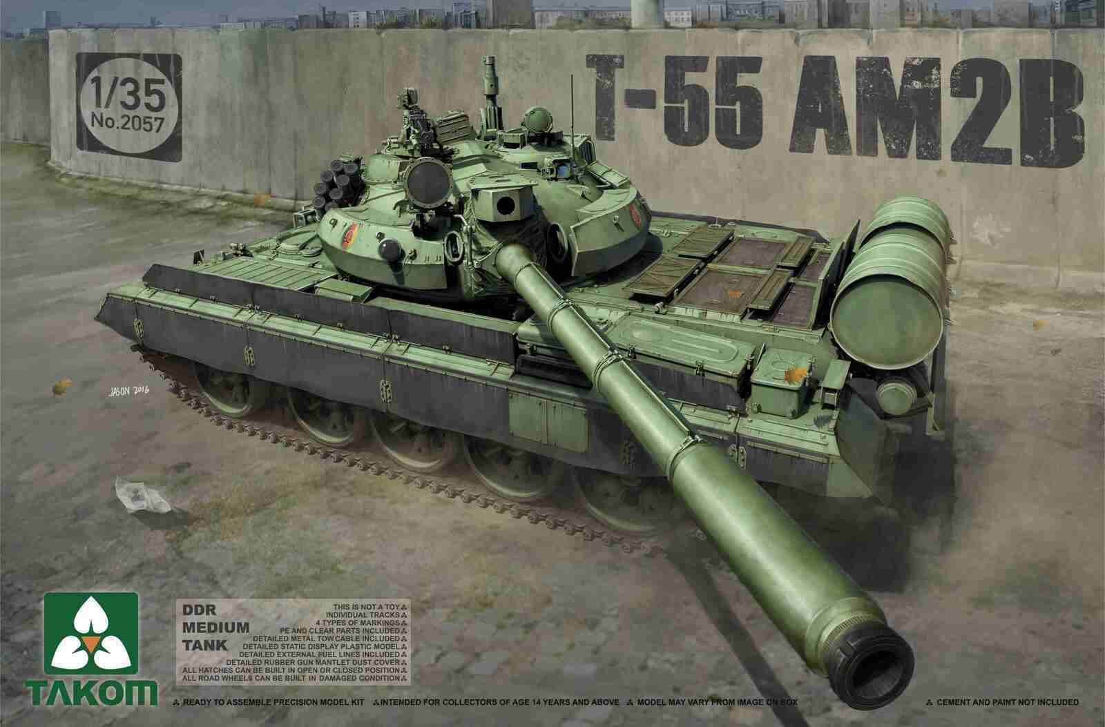 TK2057 Takom 1/35 DDR Medium Tank T-55 AM2B Plastic Model Kit Takom