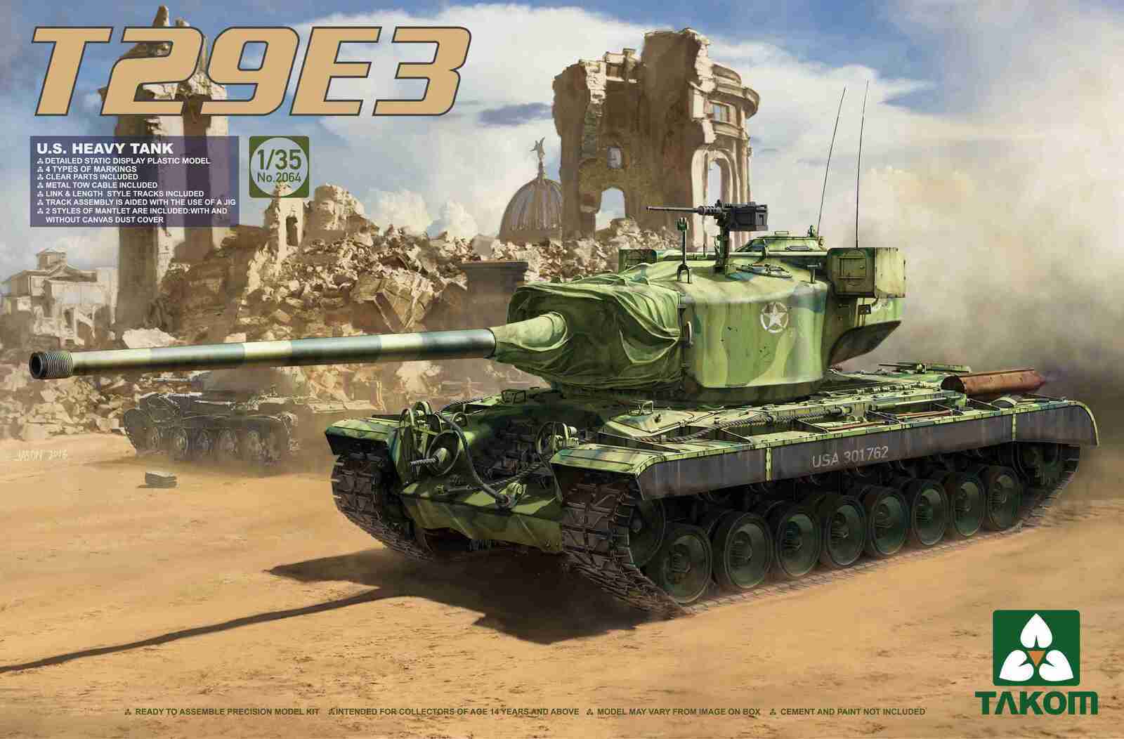 TK2064 Takom 1/35 U.S. Heavy Tank T29E3 Plastic Model Kit Takom