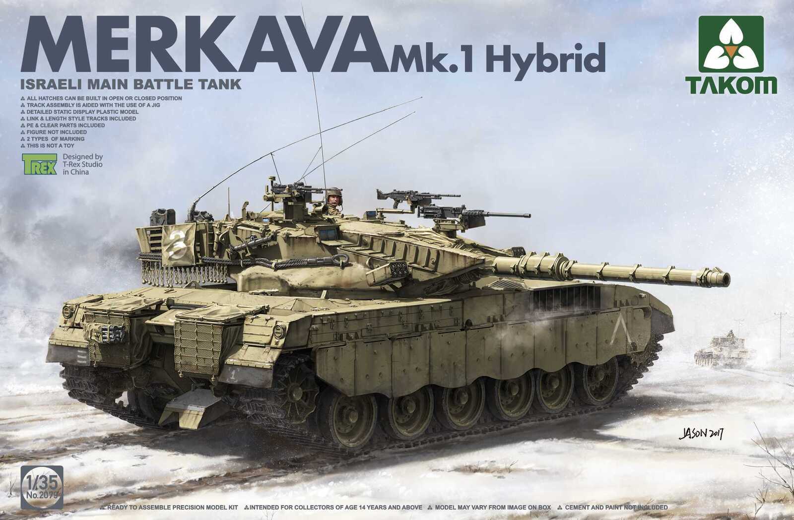 TK2079 Takom 1/35 Israeli Main Battle Tank Merkava 1 Hybird Plastic Model Kit Takom