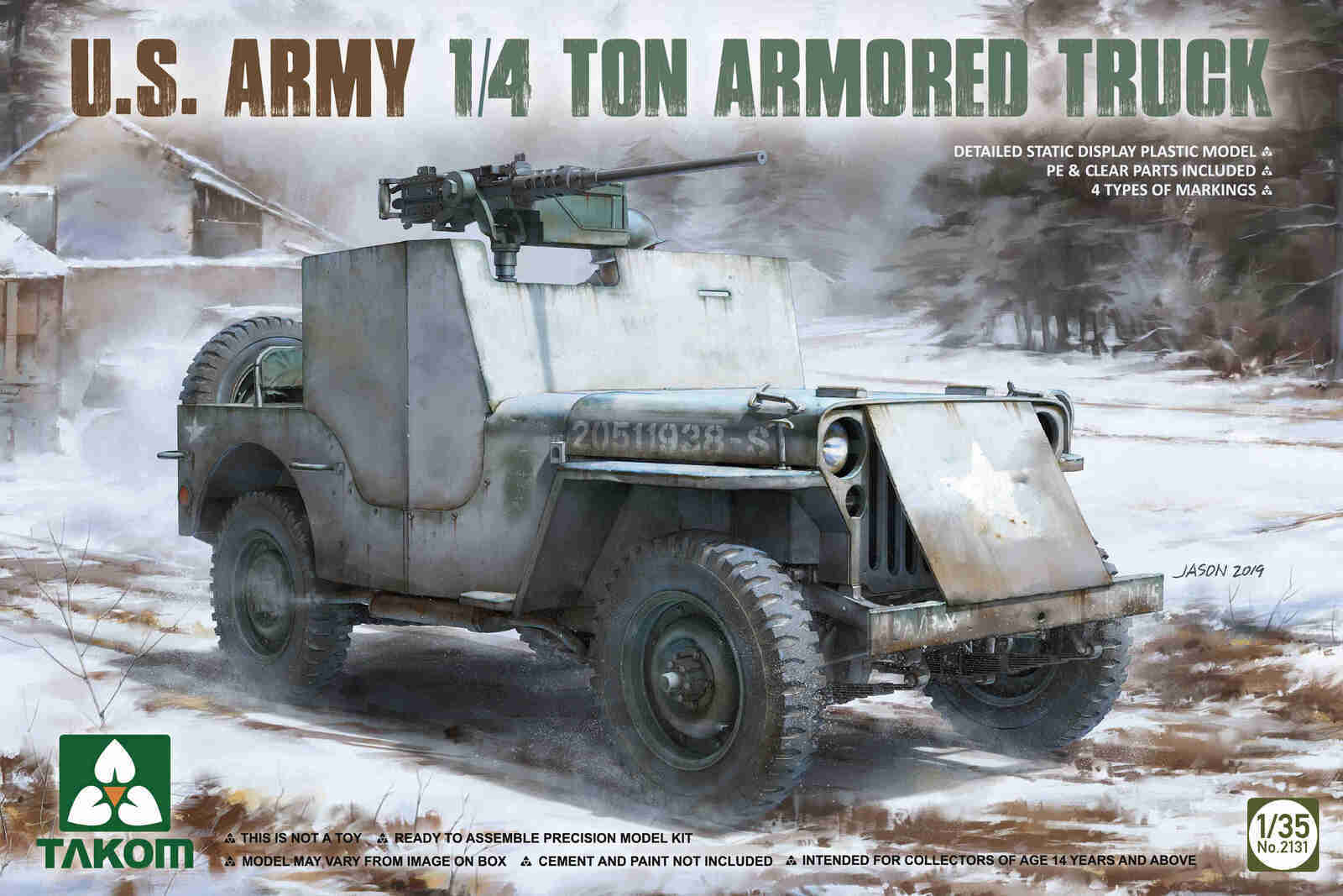 TK2131 Takom 1/35 U.S. Army 1/4 ton armored truck Plastic Model Kit Takom