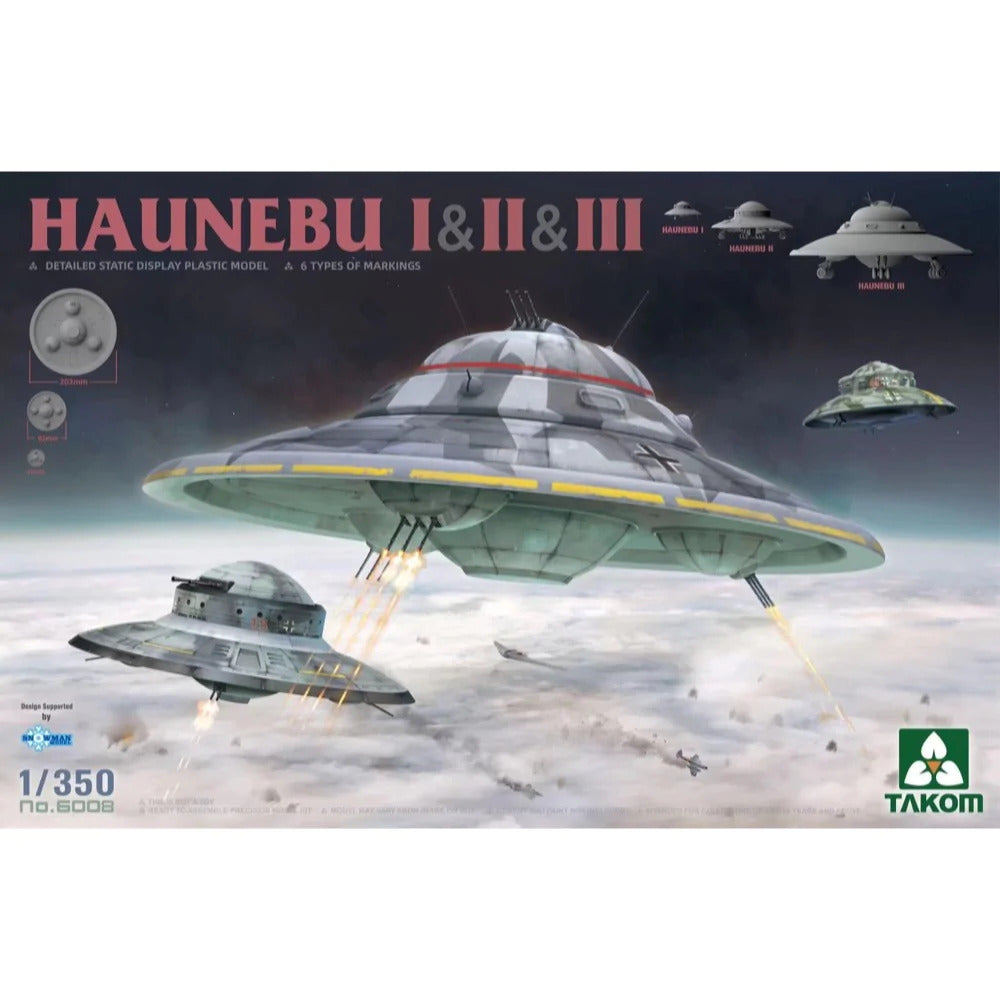 TK6008 Takom 1/350 Haunebu I & II & III Plastic Model Kit Takom