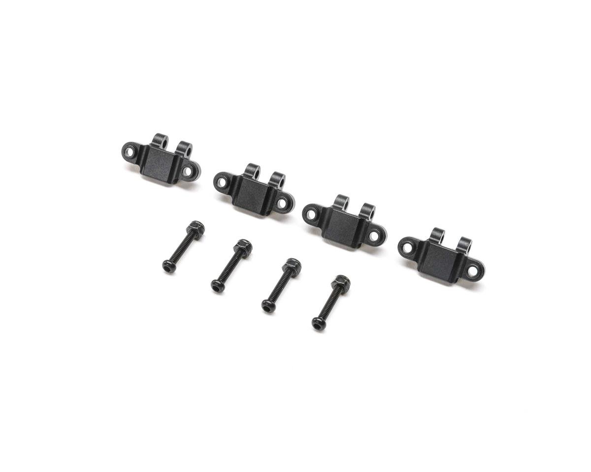 TLR314009 Losi Lower Shock Mount, Black Aluminium, 4pcs, Mini LMT Losi