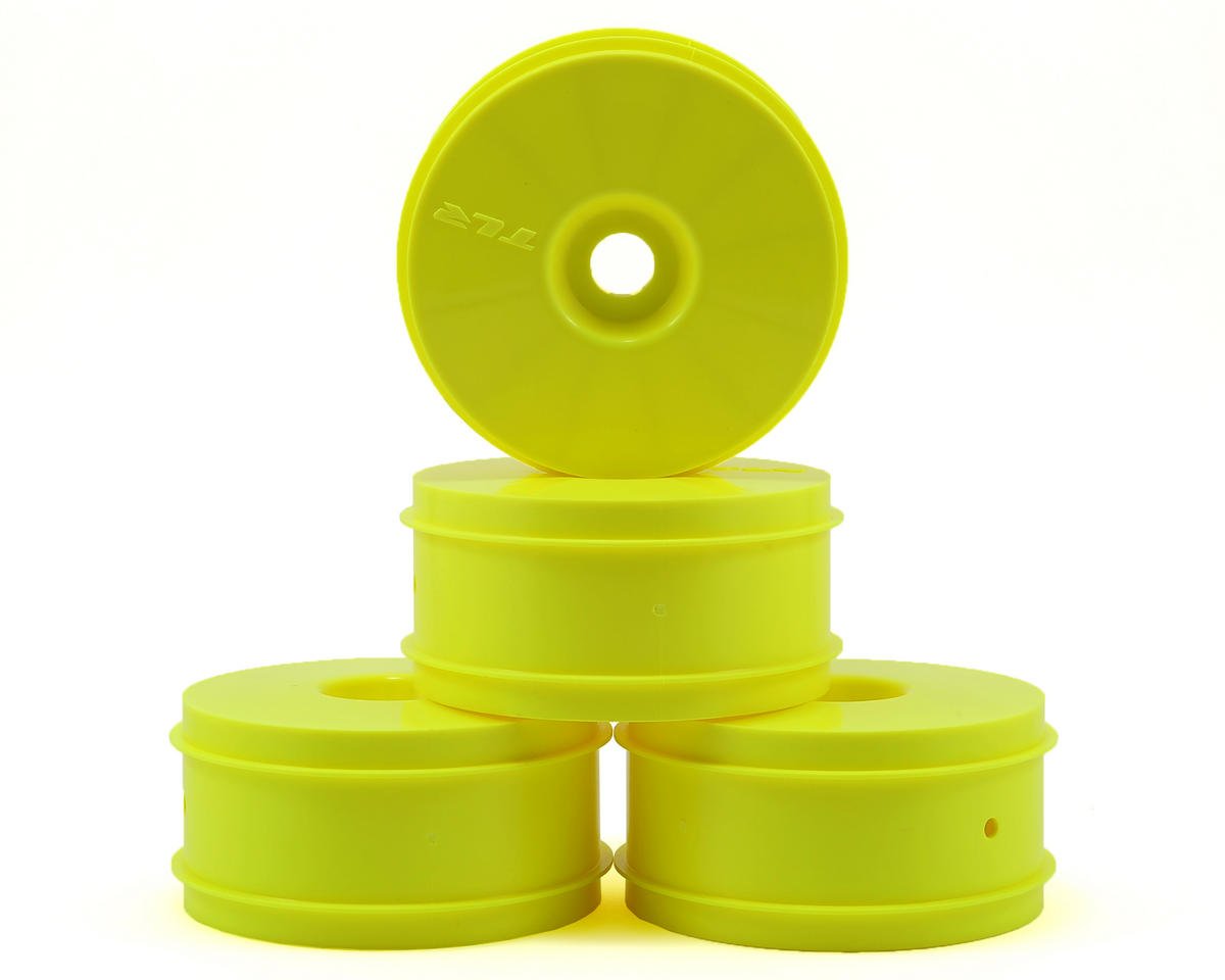 TLR44000 TLR 1/8 Buggy Dish Wheel, Yellow, 4pcs, 8X Elite Losi