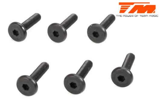 TM126312SE 3x12mm Steel Flat Round Servo Mount Scre Team Magic