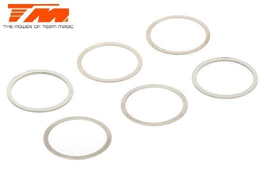 TM130140 Shims 12.1x13.9x0.1mm(2),12.1x13.9x0.2mm(2),12.1x13.9x0.3mm(2) Team Magic