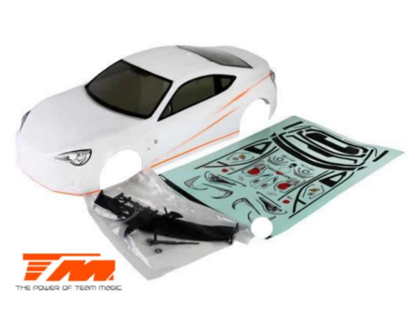 TM503393WA Team Magic Body - 1/10 Touring / Drift - 190mm - Painted - no holes - T86 White Team Magic