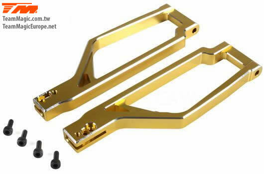 TM505222GD CNC alloy upper arm (gold) suit E6 Team Magic