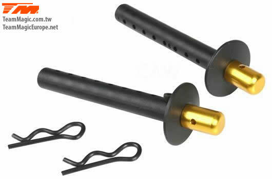 TM505227GD E6 Alloy body posts 2pce (gold) Team Magic