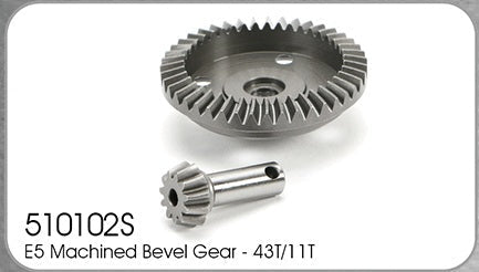 TM510102S E5 option Machined bevel gear 43/11T Team Magic