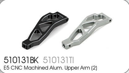 TM510131BK E5 CNC alloy upper arm black (2) Team Magic