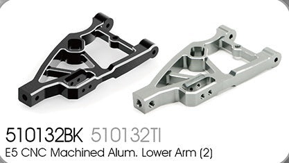 TM510132BK E5 option CNC alloy lower arm (2) black Team Magic