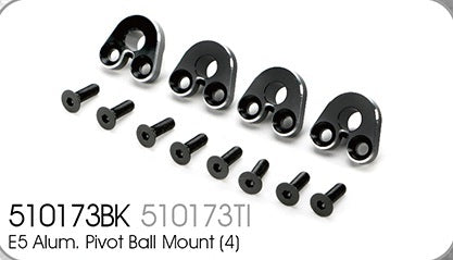 TM510173BK Alum. Pivot Ball Mount (4) black opt. E5 Team Magic