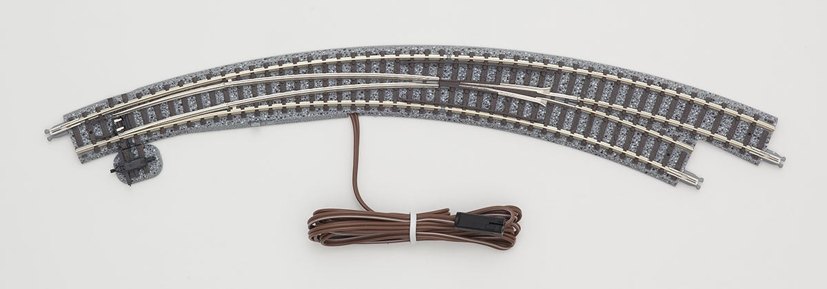 Tomix N Electric Turnout Track Curved Right Hand 12-1/2" 317mm & 11" 280mm Radius, 45° Curve TMX01278