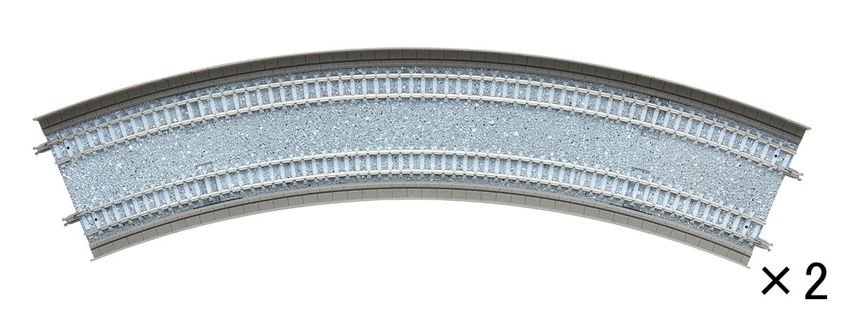 Tomix N Slab Curve Double Track 18-5/16" 465mm & 16-7/8" 428mm Radius, 45° (2) TMX01883