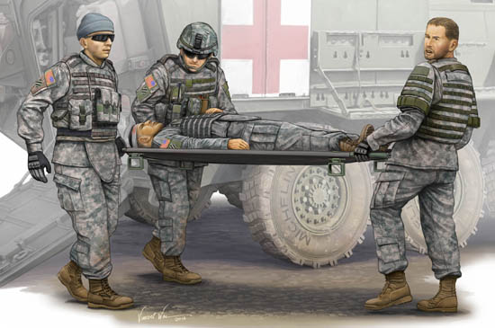 TR00430 Trumpeter 1/35 Modern U.S. Army - Stretcher Ambulance Team Trumpeter