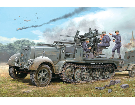 TR01523 Trumpeter 1/35 2cm Flakvierling 38 auf Selbstfahrlafette (Sd.Kfz.7/1early version) Trumpeter