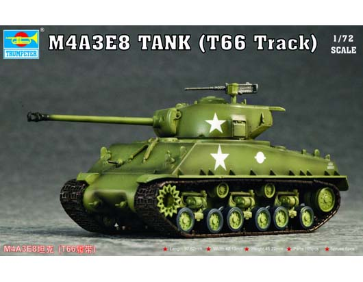 TR07225 Trumpeter 1/72 M4A3E8 Tank (T66 Track) Trumpeter