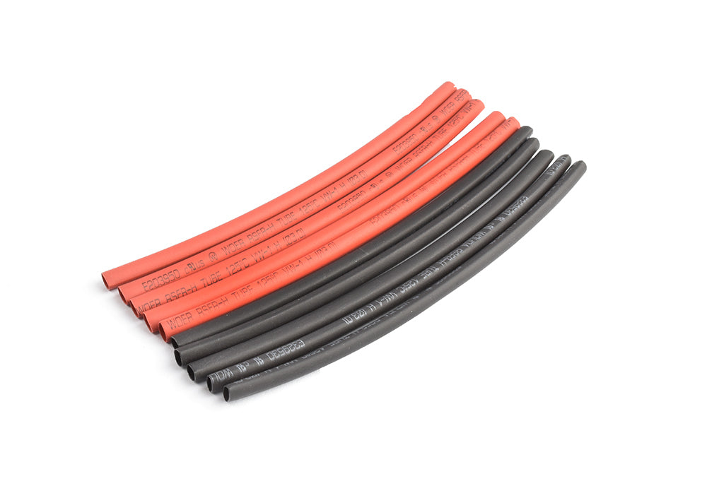 TRC-1502-3 3mm PE heat shrink red & black-10cm long, 5sets/bag Tornado