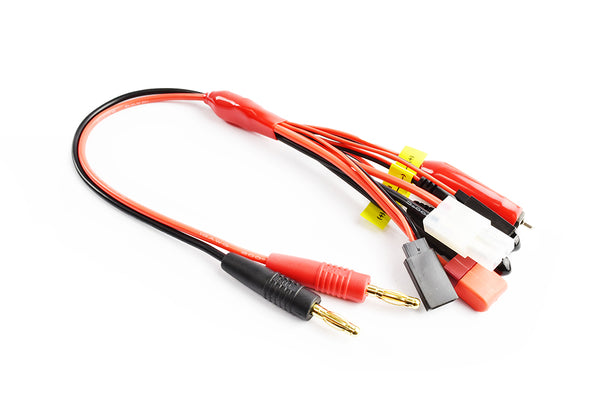 TRC-5006B 4.0mm plug to Glow/Tamiya/Deans/JR TX+RX and Futaba TX+RX 0.08 16AWG 30cm silicone wire