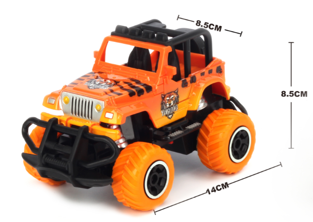 TRC-6146S-O 1:43 Scale mini off-road graffito jeep Orange RTR car Body, (Requires AA Batteries) Tornado