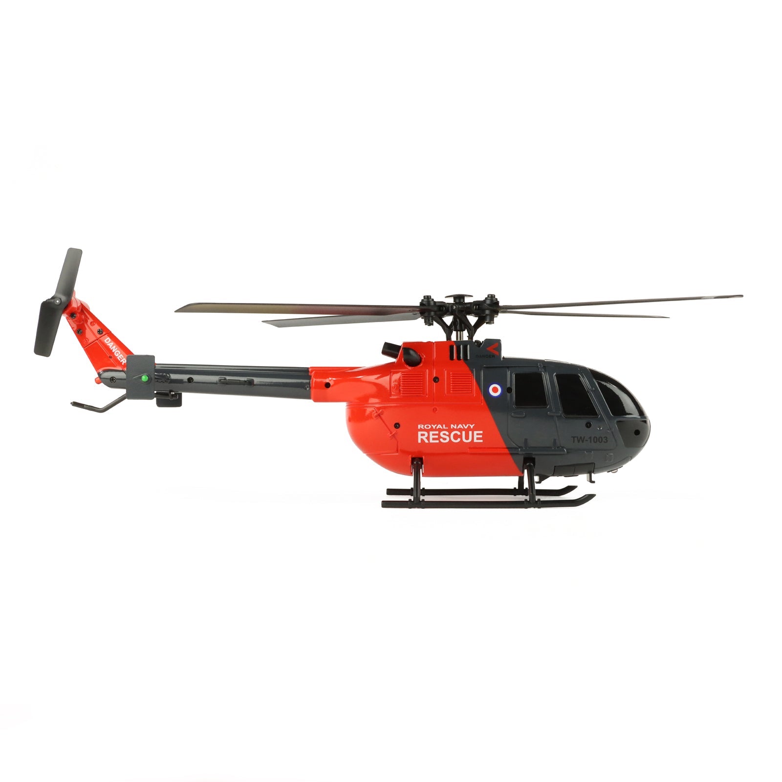 TWST1002GR BO-105 Scale 250 Flybarless Helicopter with 6 Axis Stabilisation and Altitude Hold (Grey/Red) Twister