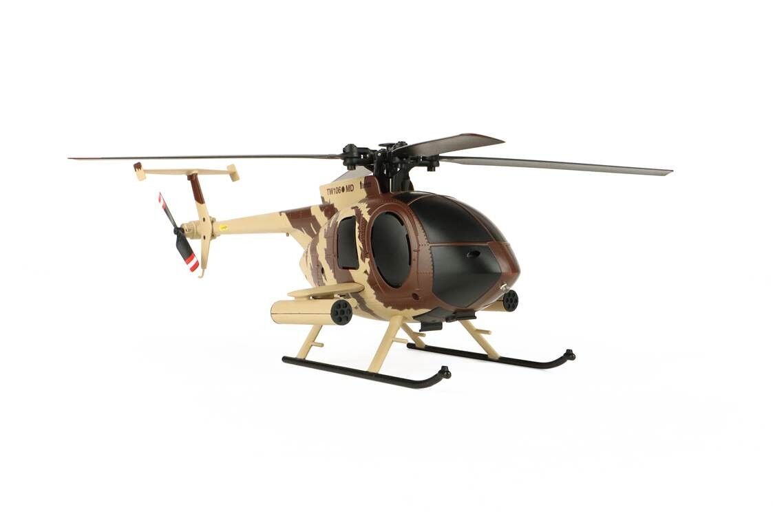 Twister MD500 Scale 250 Flybarless Helicopter with 6 Axis Stabilisation and Altitude Hold (military) TWST1003M