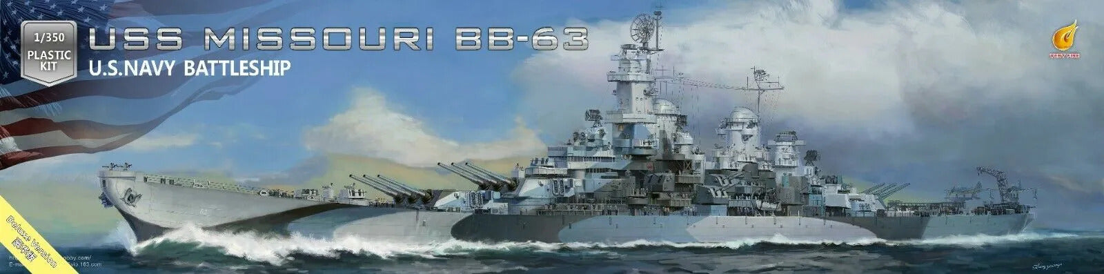 Very Fire 1/350 USS Navy Battleship BB-63 Missouri (Deluxe Edition) Plastic Model Kit VF350909DX