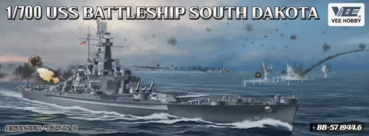 VH-E57005 Vee Hobby 1/700 South Dakota Battleship BB-57 1944 Deluxe Edition Plastic Model Kit Vee Hobby